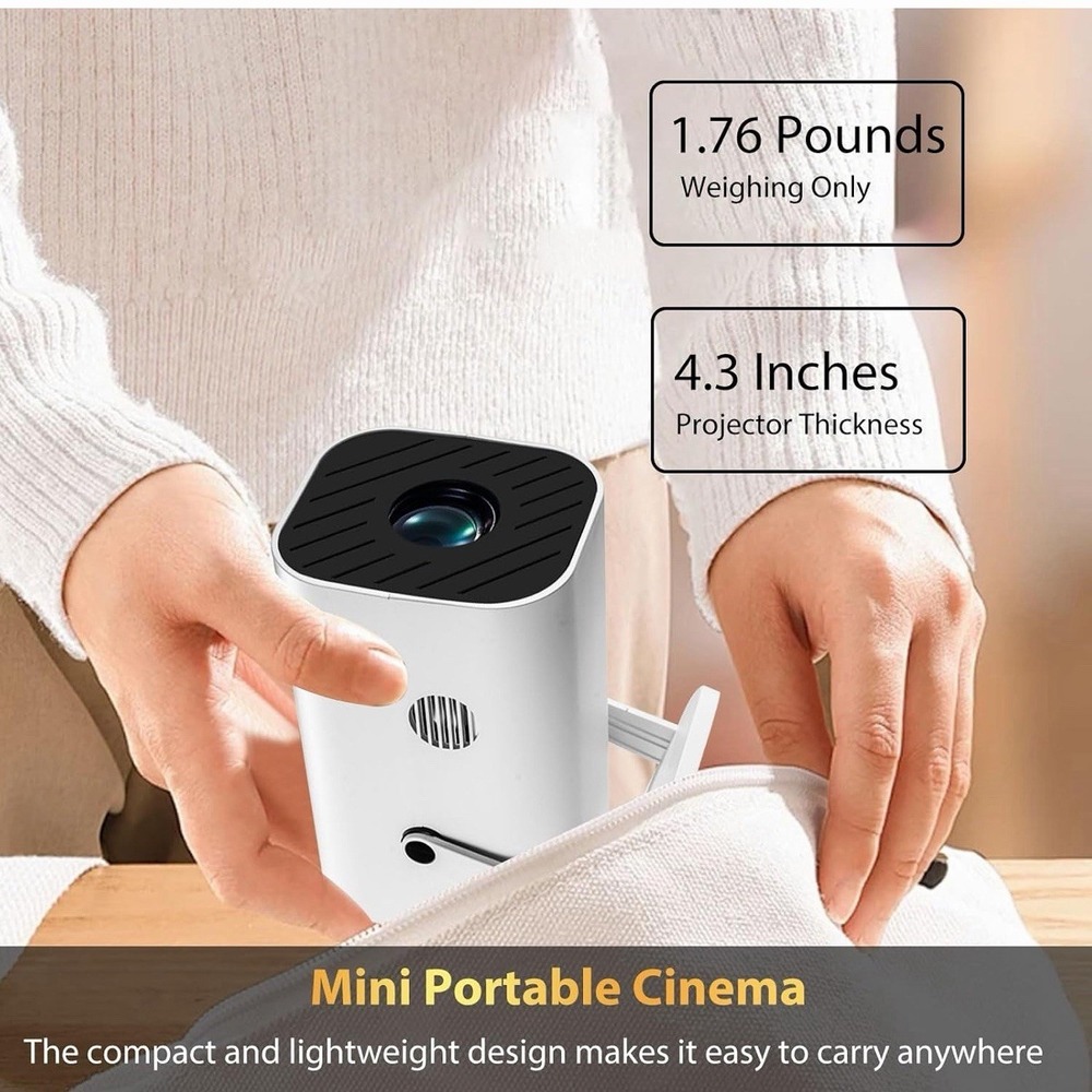 Mini Projector with Wifi and Bluetooth, Built-in Apps,Movie Projector - Picture 7 of 12